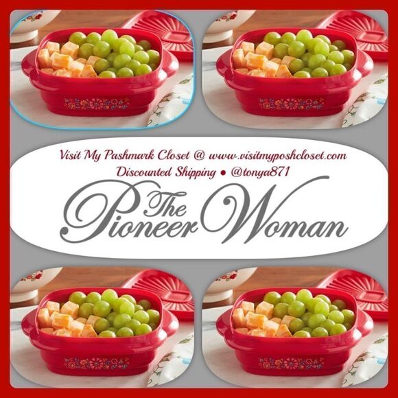 🦋 New Pioneer Woman (4)- Red Floral 3 Cup Food Storage Container with Lid - Picture 1 of 8